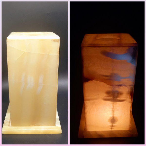 Large Square Alabaster Lamp