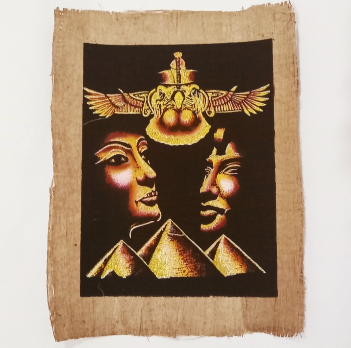 Illuminated Papyrus - Nefertiti & Tut & Pyramids